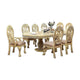 Faya 9pc Dining Set | 76-112" Table 8 Chair | Vintage White Solid Wood