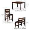 Dicky 8pc Counter Height Dining Table Set with Bench | Cherry Brown