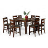 Dicky 9pc Counter Height Dining Table Set with Bench | Cherry Brown