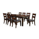 Dicky 9pc Dining Set | 60-78" Table | 8 Chair Faux Leather Cherry Wood