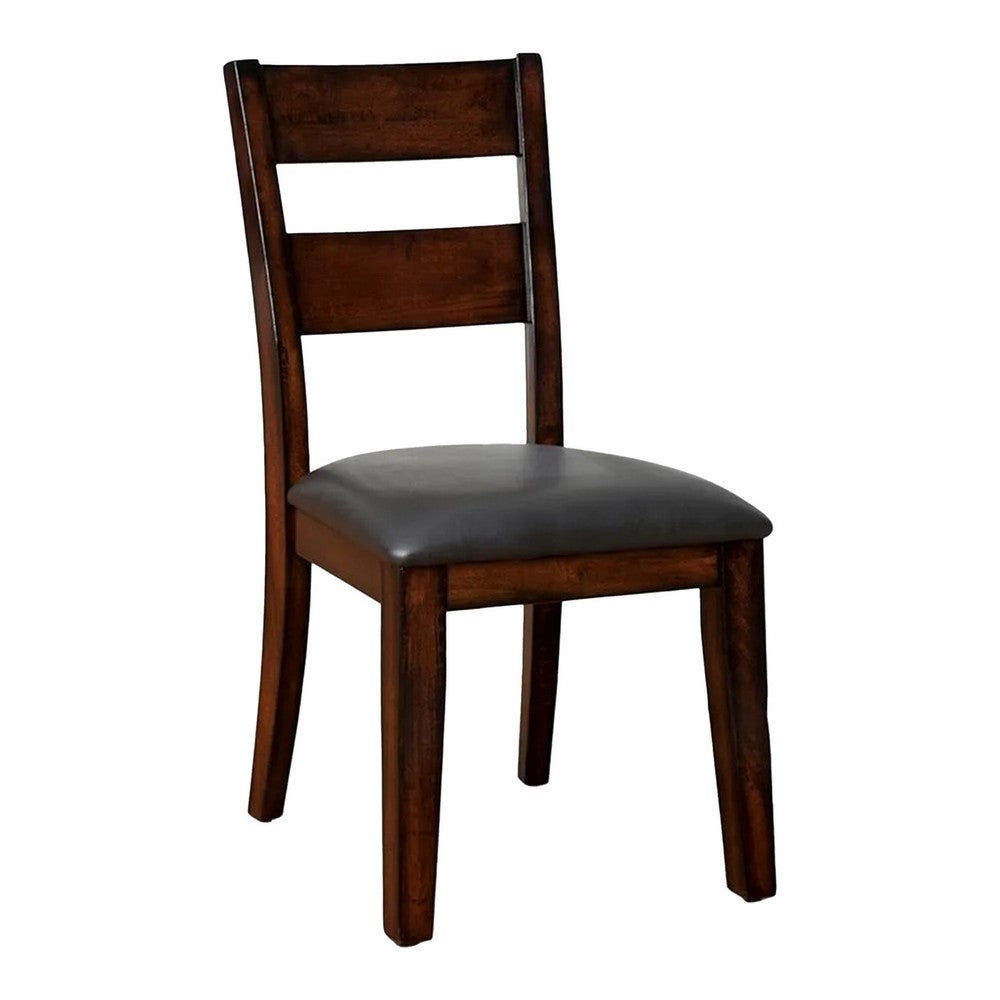 Dicky 9pc Dining Set | 60-78" Table | 8 Chair Faux Leather Cherry Wood
