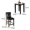 Arian 5pc Counter Dining Table Set with 4 Chairs | Faux Marble | Black