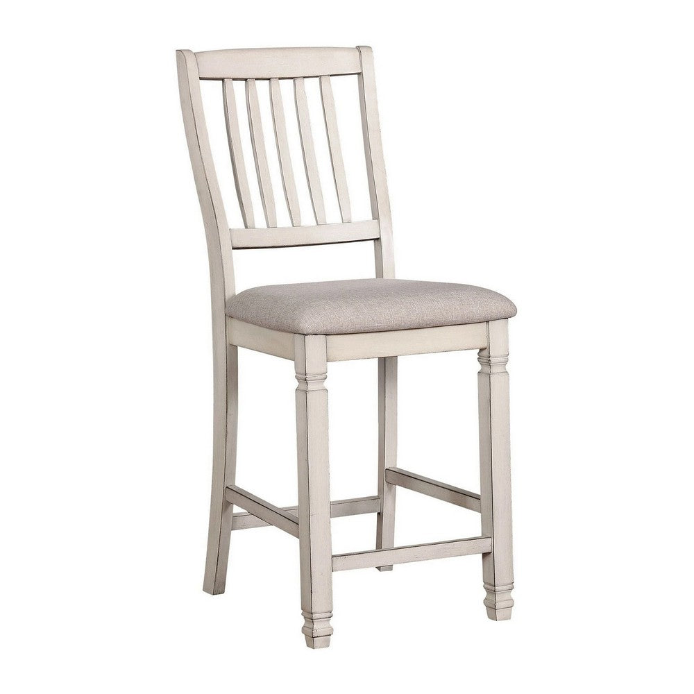 Lyasa 6pc Dining Table Set with Bench and 4 Chair | White Solid Wood