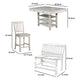 Lyasa 6pc Dining Table Set with Bench and 4 Chair | White Solid Wood