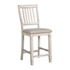 Lyasa 7pc Dining Table Set with 6 Fabric Chairs | White Solid Wood