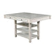 Lyasa 7pc Dining Table Set with 6 Fabric Chairs | White Solid Wood