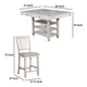 Lyasa 7pc Dining Table Set with 6 Fabric Chairs | White Solid Wood