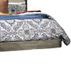 Winie California King Bed | Beige Upholstery | Walnut Brown Solid Wood