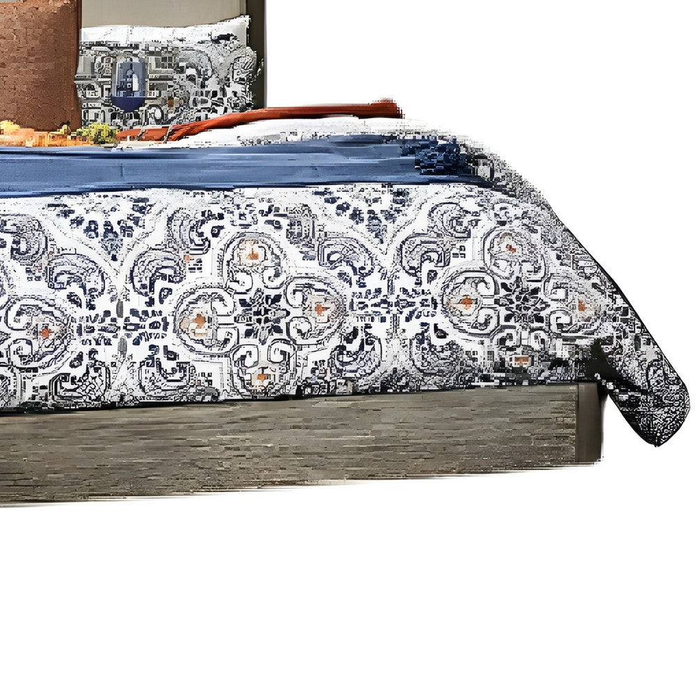 Winie California King Bed | Beige Upholstery | Walnut Brown Solid Wood