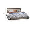 Winie Queen Size Bed | Beige Upholstered | Platform | Brown Solid Wood