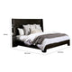 Larry California King Bed | Tall Wingback | Black Brown Solid Wood