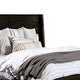 Larry King Size Bed | Tall Wingback Panel | Black Brown Solid Wood