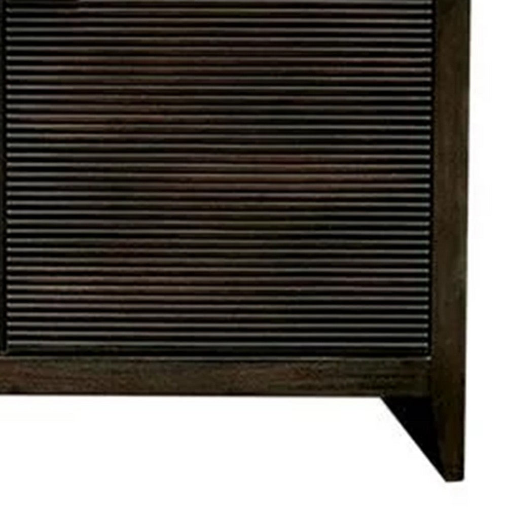 Larry TV Stand Cabinet | 2 Door | Shelves | 72" Dark Black Brown Wood