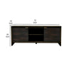 Larry TV Stand Cabinet | 2 Door | Shelves | 72" Dark Black Brown Wood
