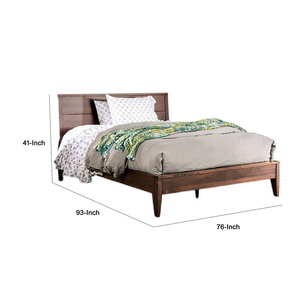 Finn California King Bed | Panel Headboard | Brown Sanded Solid Wood