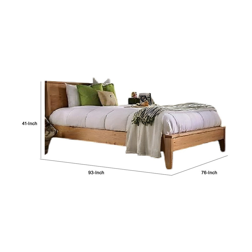 Finn California King Bed | Panel Headboard | Light Brown Sanded Wood