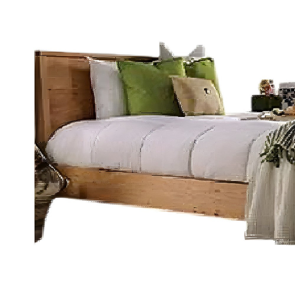 Finn Queen Size Bed | Panel Headboard | Light Brown Hand-Sanded Wood