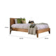 Finn Queen Size Bed | Panel Headboard | Light Brown Hand-Sanded Wood