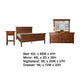 Erie 4pc Queen Bed Set | Nightstand Mirror Dresser | Cherry Brown Wood