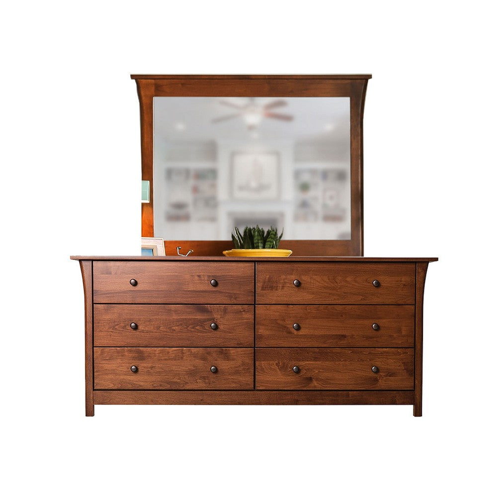 Erie 5pc Queen Bed Set | 2 Nightstands | Dresser | Cherry Brown Wood