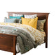 Erie Queen Bed | Panel Headboard Euro Slats | Cherry Brown Solid Wood