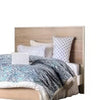 Flem King Size Bed with Panel Headboard | Sunbleached White Solid Wood