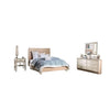 Flem 4pc Queen Bed Set | Nightstand | Dresser | Mirror | White Wood