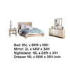 Flem 4pc Queen Bed Set | Nightstand | Dresser | Mirror | White Wood