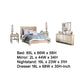 Flem 5pc Queen Bed Set | 2 Nightstand | Dresser | Mirror | White Wood