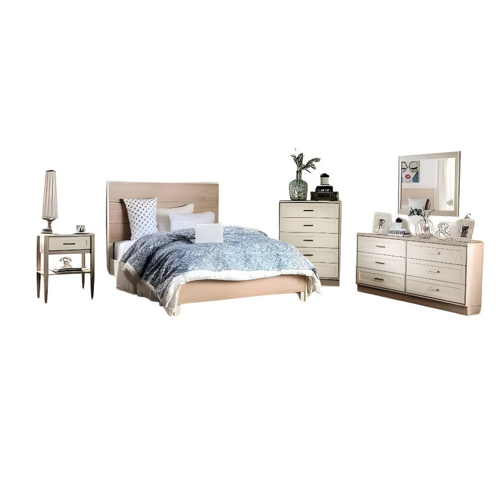 Erie Queen Bed Set | Dresser | Chest Nightstand Mirror | White Wood