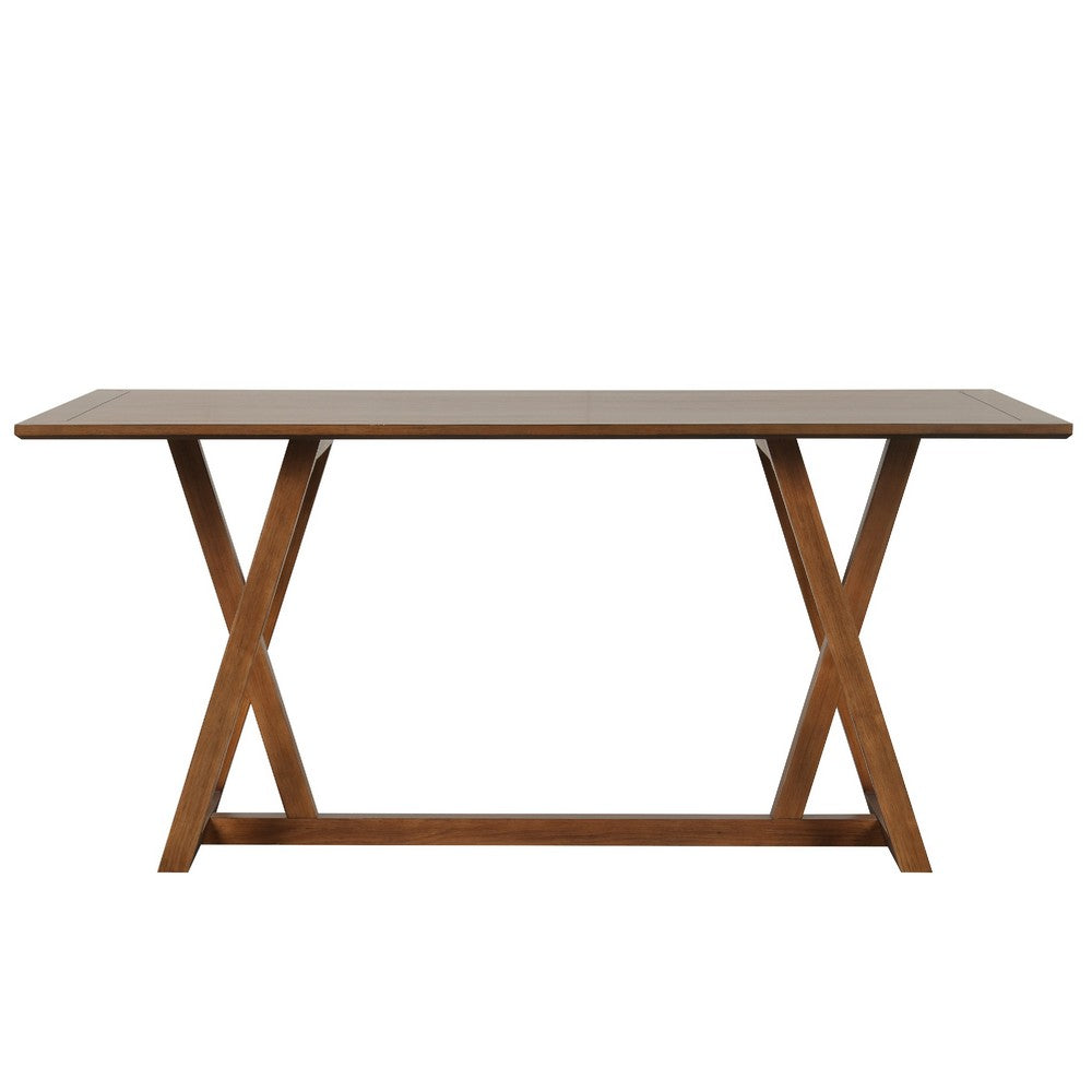 Namie Counter Height Dining Table | Brown Rectangular 78" Wood Top