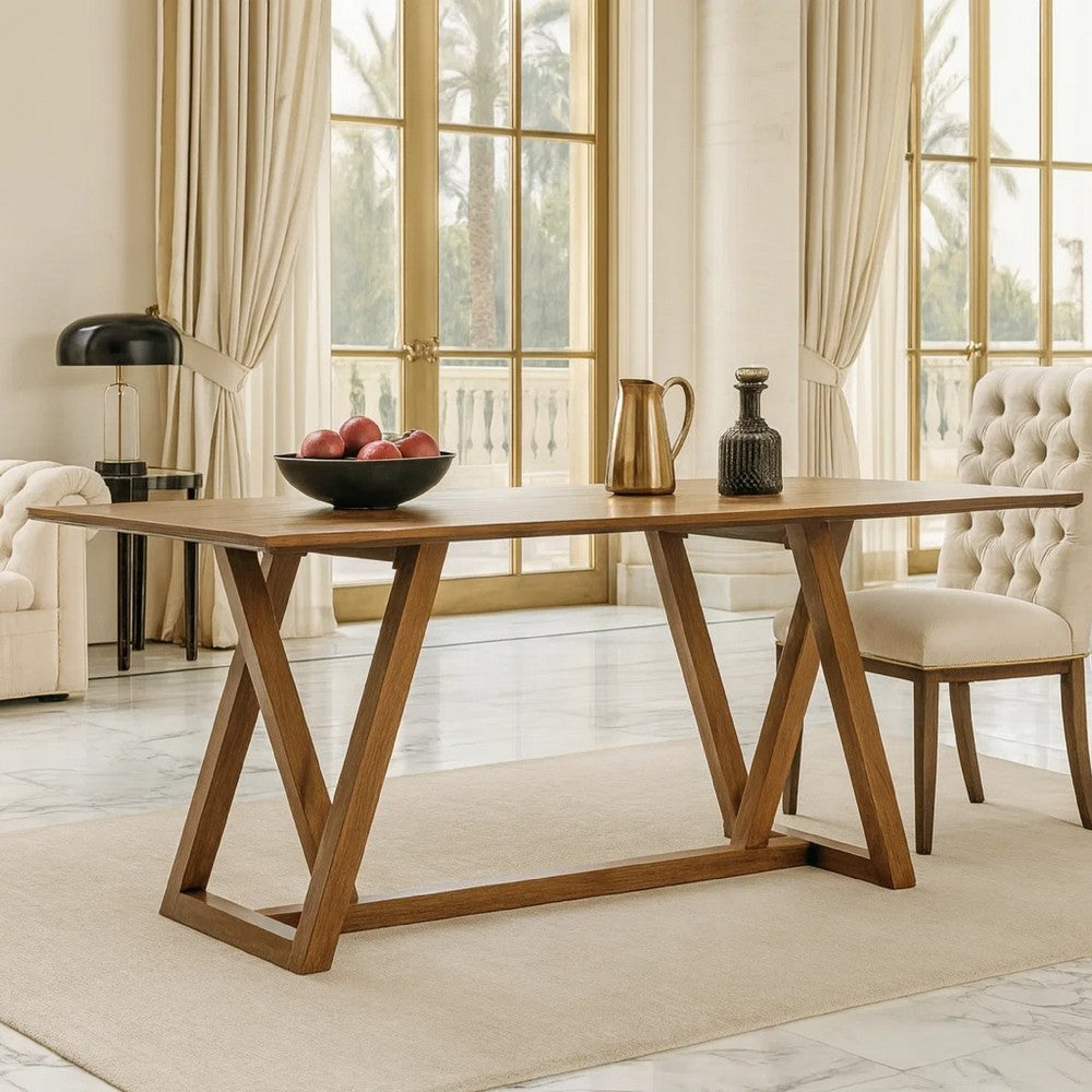 Namie Counter Height Dining Table | Brown Rectangular 78" Wood Top