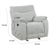 Chela Power Recliner Chair w Massage | Foam Gray Polyester | USB Ports