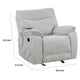 Chela Power Recliner Chair w Massage | Foam Gray Polyester | USB Ports