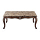 Liana Marble Coffee Table | Cherry Brown Pine Wood | Rectangular 52"