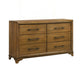 Tey Wide Dresser | 6 Spacious Drawers | Honey Brown Rubberwood