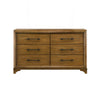 Tey Wide Dresser | 6 Spacious Drawers | Honey Brown Rubberwood
