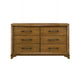 Tey Wide Dresser | 6 Spacious Drawers | Honey Brown Rubberwood
