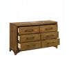 Tey Wide Dresser | 6 Spacious Drawers | Honey Brown Rubberwood