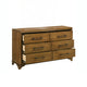 Tey Wide Dresser | 6 Spacious Drawers | Honey Brown Rubberwood