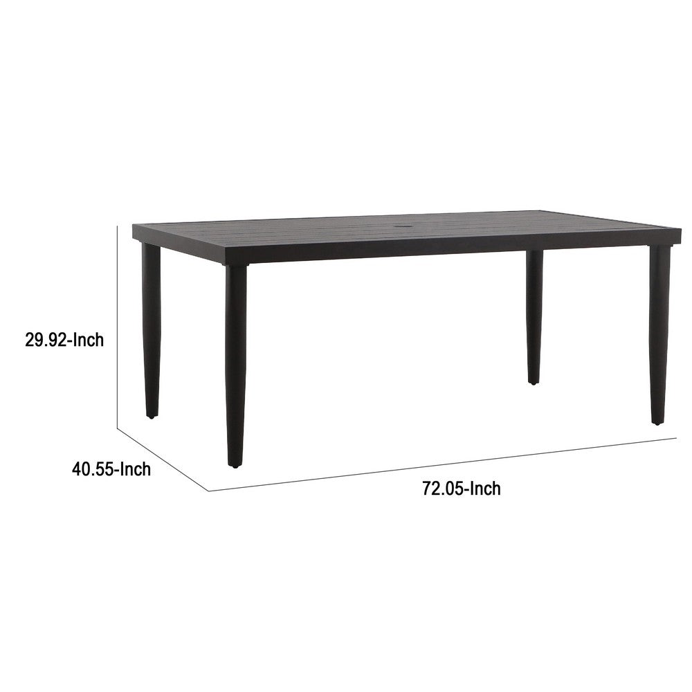 Fena Patio Dining Table | Brown Aluminum | Rectangular 72"