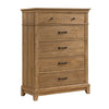 Seny Tall Dresser Chest | Natural Honey Brown Rubberwood | 5 Drawers
