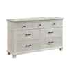 Avy Wide Dresser | Light Mist Gray Pine Wood | 7 Spacious Drawers