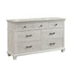 Avy Wide Dresser | Light Mist Gray Pine Wood | 7 Spacious Drawers