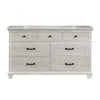 Avy Wide Dresser | Light Mist Gray Pine Wood | 7 Spacious Drawers