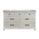 Avy Wide Dresser | Light Mist Gray Pine Wood | 7 Spacious Drawers