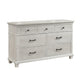Avy Wide Dresser | Light Mist Gray Pine Wood | 7 Spacious Drawers