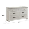 Avy Wide Dresser | Light Mist Gray Pine Wood | 7 Spacious Drawers