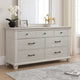 Avy Wide Dresser | Light Mist Gray Pine Wood | 7 Spacious Drawers