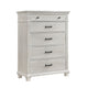 Avy Tall Dresser Chest | Light Mist Gray Pine Wood | 5 Spacious Drawers